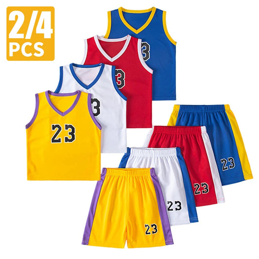 2/4 Pieces Of Summer Children's Quick-drying Sports Suit Boys Running